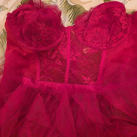 For love & lemons bustier gown red size L - Picture 4 of 6
